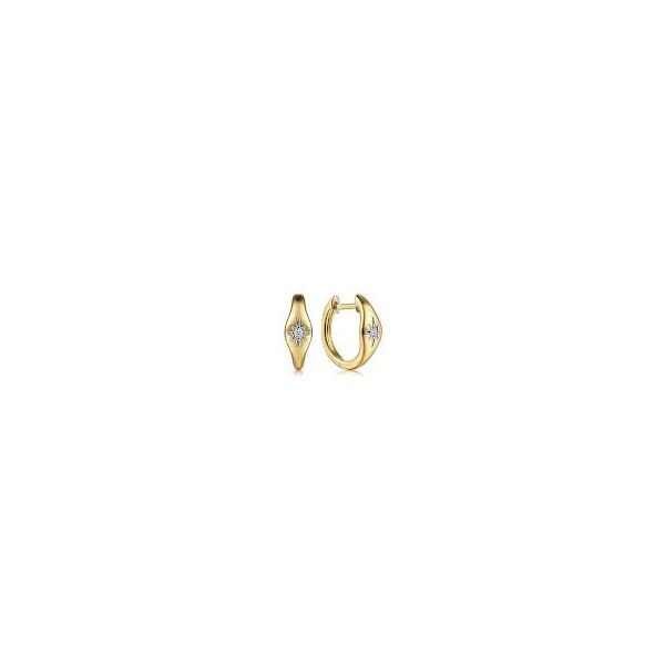 14K Yellow Gold Diamond Huggie Earrings William Jeffrey's, Ltd. Mechanicsville, VA