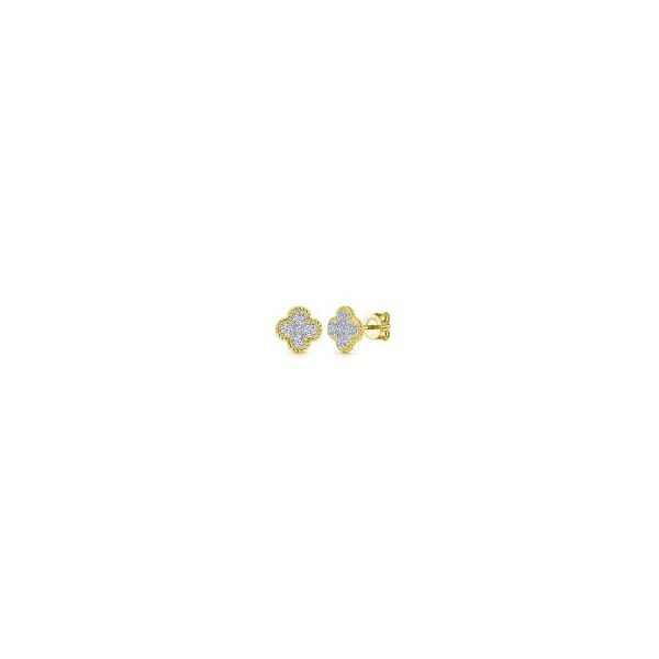 14K Yellow Gold Twisted Rope Diamond Stud Earrings William Jeffrey's, Ltd. Mechanicsville, VA