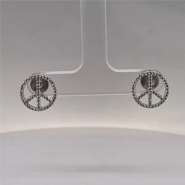 Diamond Peace Sign Earrings William Jeffrey's, Ltd. Mechanicsville, VA