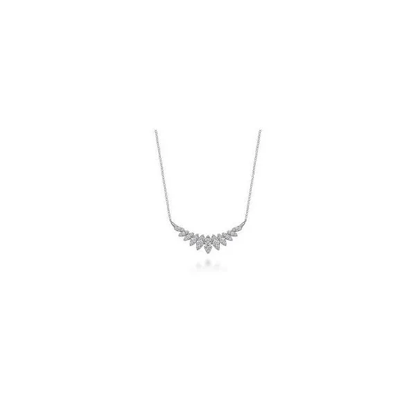 14K White Gold Diamond Marquise Bar Necklace William Jeffrey's, Ltd. Mechanicsville, VA