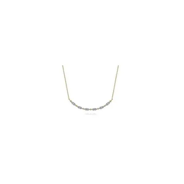 14K Yellow Gold Curved Bujukan Bar Diamond Necklace William Jeffrey's, Ltd. Mechanicsville, VA