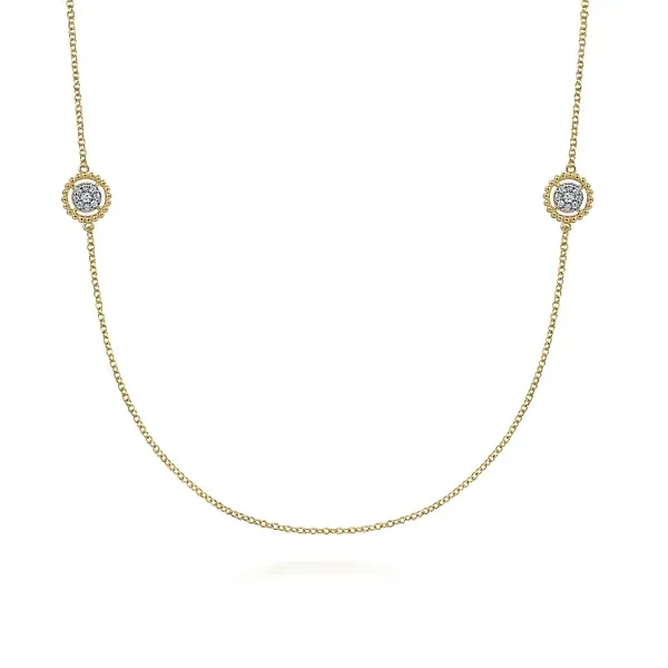 32 inch 14K Yellow Gold Double Sided Diamond Bujukan Station Necklace William Jeffrey's, Ltd. Mechanicsville, VA