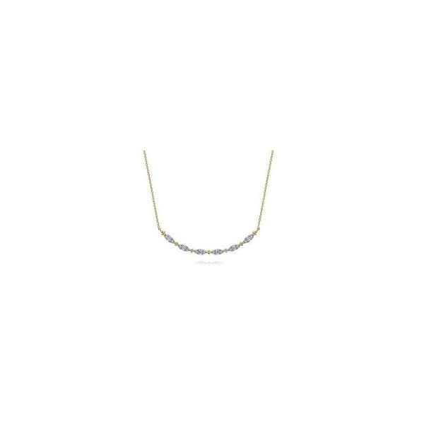 14K Yellow Gold Curved Bujukan Bar Diamond Necklace William Jeffrey's, Ltd. Mechanicsville, VA