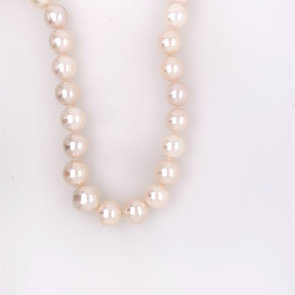 14K Yellow Gold Freshwater Pearl Necklace with Hollow Bead Clasp William Jeffrey's, Ltd. Mechanicsville, VA