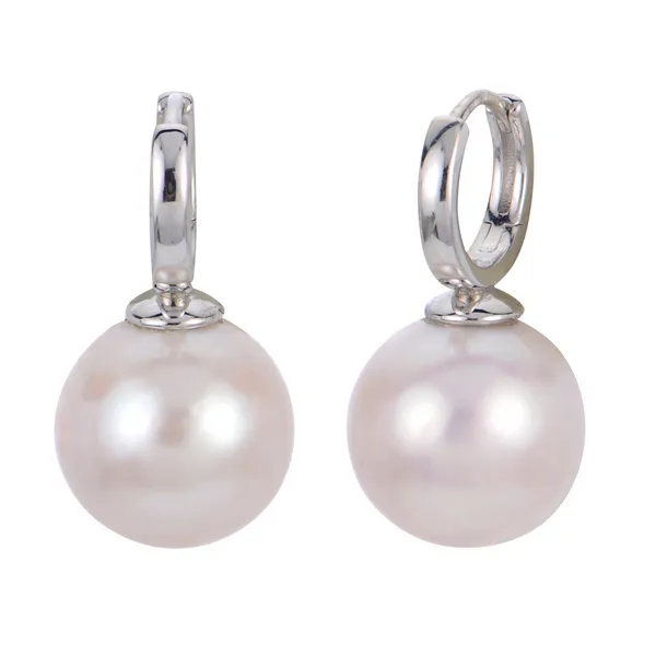 Silver Pearl Huggie Hoop Earring William Jeffrey's, Ltd. Mechanicsville, VA