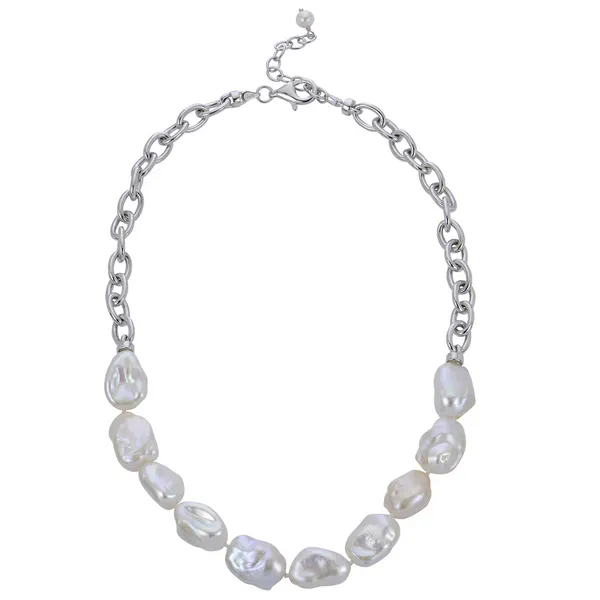 Silver Keshi Pearl Bold Chain Necklace William Jeffrey's, Ltd. Mechanicsville, VA