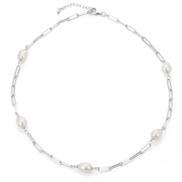 Sterling Paperclip Pearl Necklace William Jeffrey's, Ltd. Mechanicsville, VA
