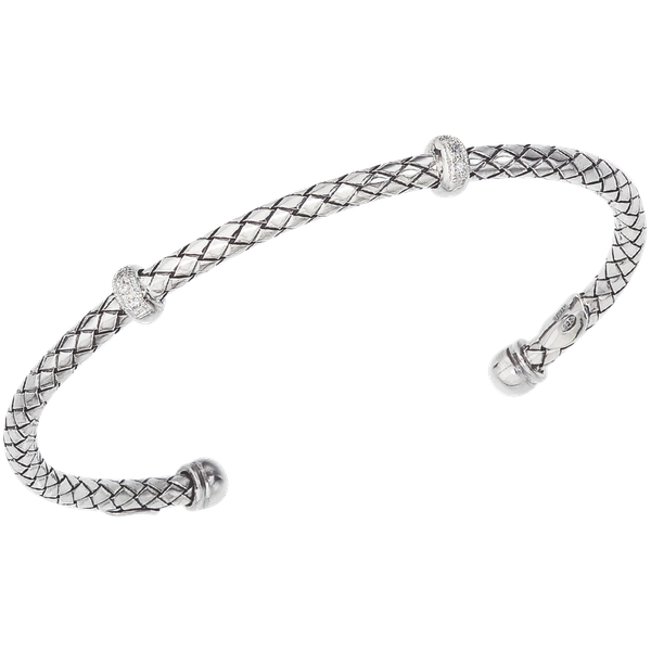 Sterling silver and diamond cuff bracelet Image 2 William Jeffrey's, Ltd. Mechanicsville, VA