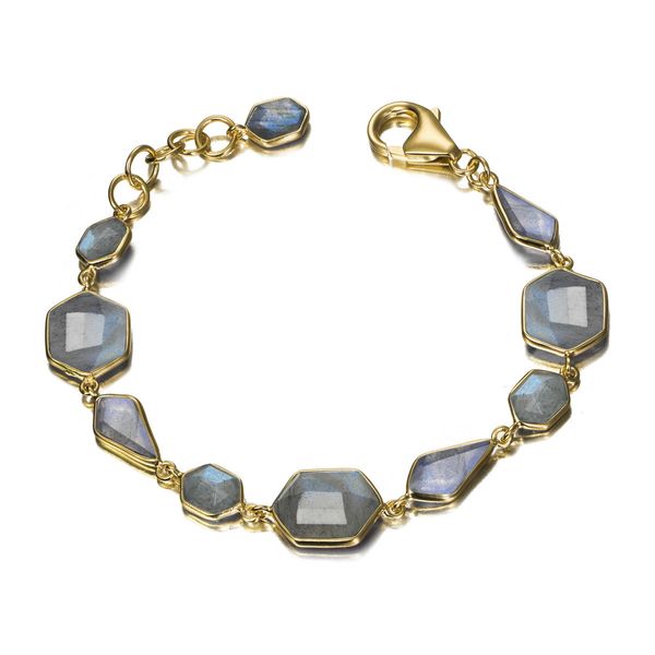 Geometric shapes bracelet with labradorite in sterling silver with 18k gold vermeil William Jeffrey's, Ltd. Mechanicsville, VA