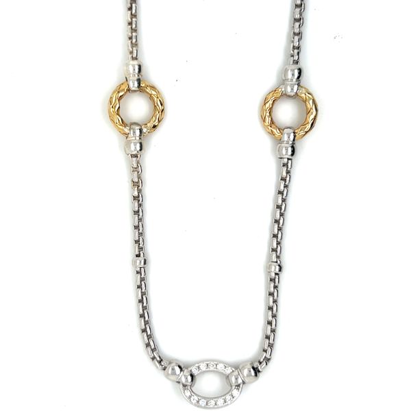 Sterling Silver and 18K Yellow Gold Traversa Circle Necklace William Jeffrey's, Ltd. Mechanicsville, VA