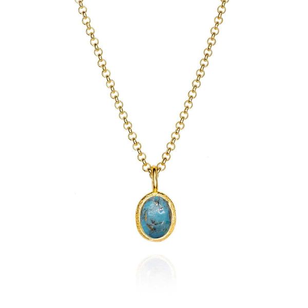 Turquoise Necklace in sterling silver with 18k gold vermeil William Jeffrey's, Ltd. Mechanicsville, VA