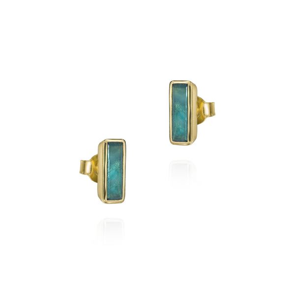 Geometric Apatite Earring in Sterling Silver with 18k Gold Vermeil William Jeffrey's, Ltd. Mechanicsville, VA