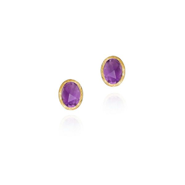 Amethyst stud earrings in sterling silver with 18k gold vermeil William Jeffrey's, Ltd. Mechanicsville, VA