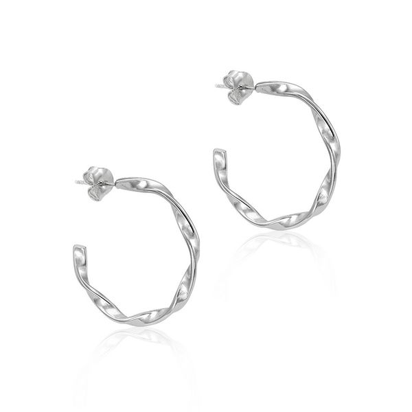 Hoop earrings in spiral design in 925 sterling silver William Jeffrey's, Ltd. Mechanicsville, VA