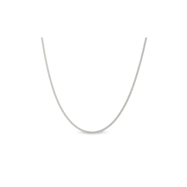White Sterling Silver Curb Chain Length 18 Woelk's House of Diamonds Russell, KS
