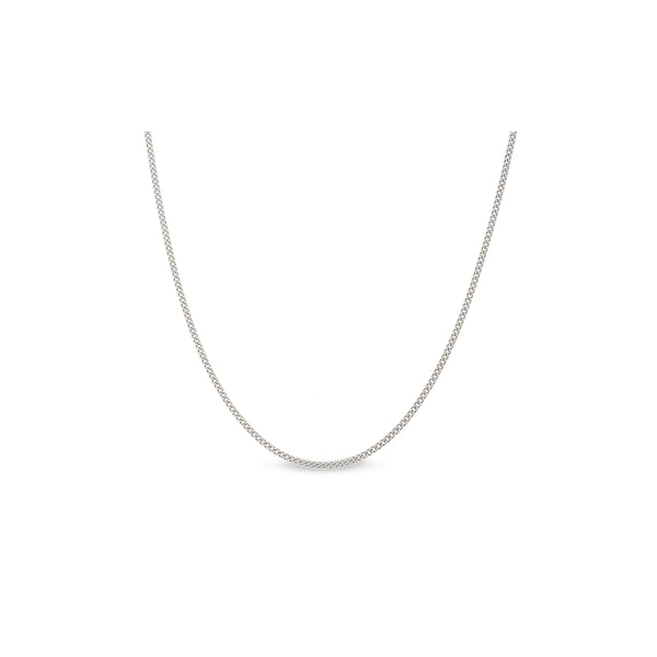 White Sterling Silver Curb Chain Length 18 Woelk's House of Diamonds Russell, KS