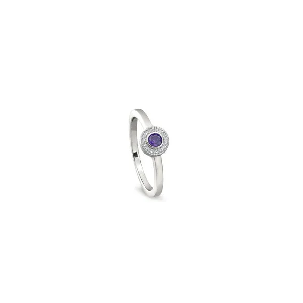 Sterling Silver Ring With Round Simulated Amethyst Woelk's House of Diamonds Russell, KS
