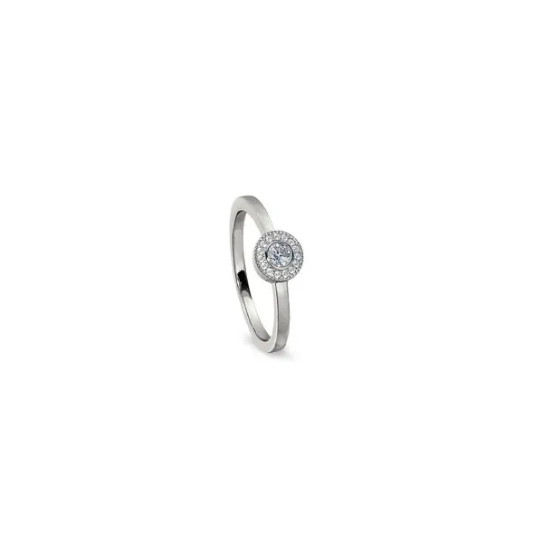 Sterling Silver Ring With Round Simulated Diamond Woelk's House of Diamonds Russell, KS