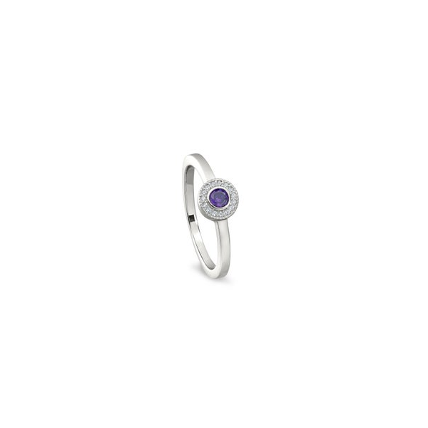 Sterling Silver Ring With Round Simulated Amethyst Woelk's House of Diamonds Russell, KS