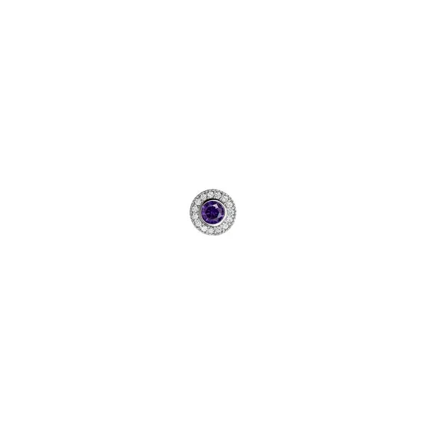 Sterling Silver Charm with Round Simulated Amethyst Woelk's House of Diamonds Russell, KS