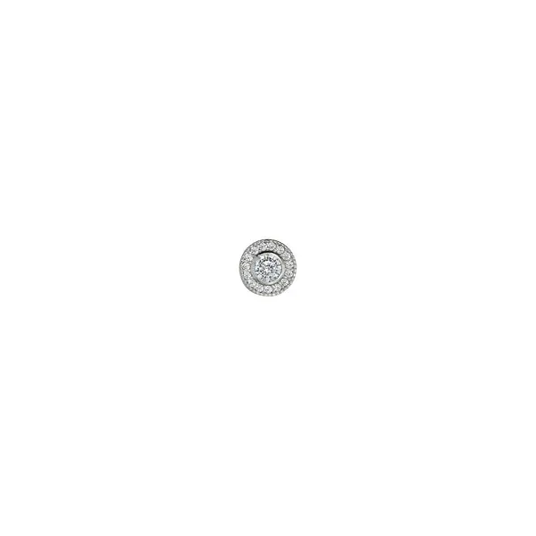 Sterling Silver Charm with Round Simulated Diamond Charm Woelk's House of Diamonds Russell, KS