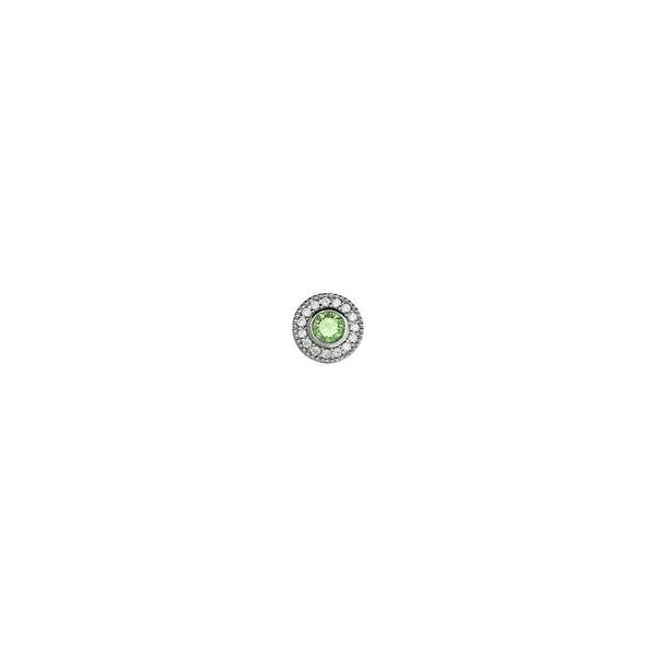 Sterling Silver Charm With Round Simulated Peridot Woelk's House of Diamonds Russell, KS