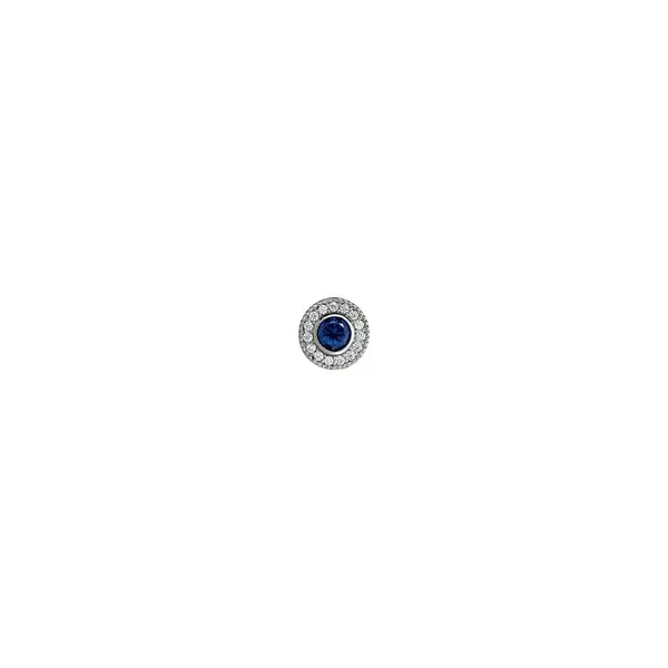 Sterling Silver Charm with Round Simulated Sapphire Charm Woelk's House of Diamonds Russell, KS
