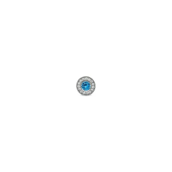 Sterling Silver Charm with Round Simulated Blue Topaz Woelk's House of Diamonds Russell, KS