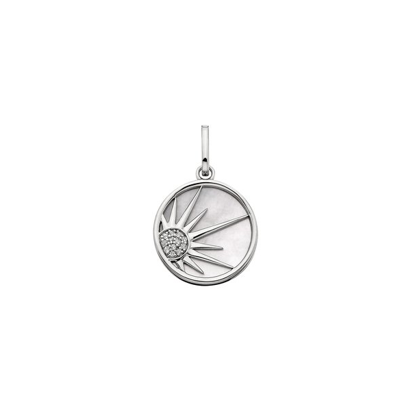 Mother of Pearl & White Topaz Sun Charm Woelk's House of Diamonds Russell, KS