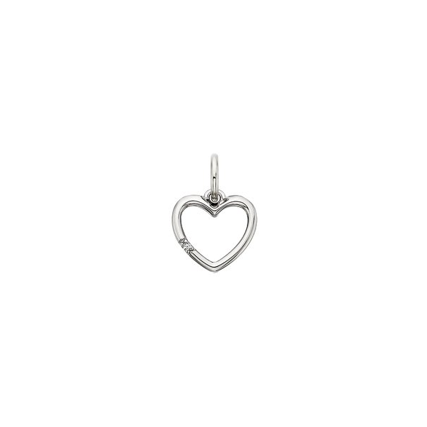 White Topaz Open Heart Charm Woelk's House of Diamonds Russell, KS