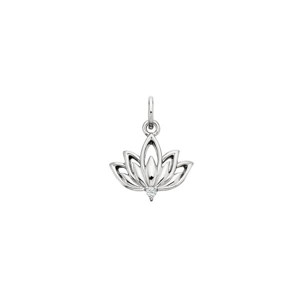 White Topaz Lotus Charm Woelk's House of Diamonds Russell, KS