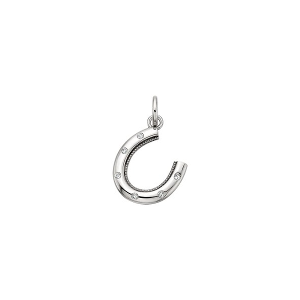 White Topaz Horseshoe Charm Woelk's House of Diamonds Russell, KS