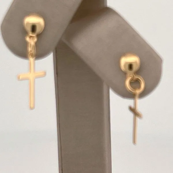 Silver Gold-Filled Cross Earrings Woelk's House of Diamonds Russell, KS
