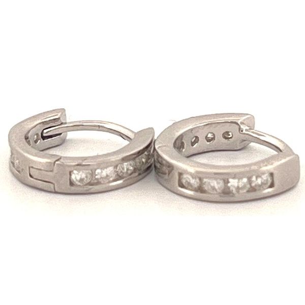 Moissenite Huggie hoops .39ctw Woelk's House of Diamonds Russell, KS