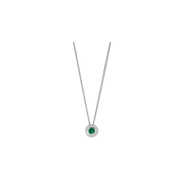 Sterling Silver With Round Simulated Emerald Birthstone Woelk's House of Diamonds Russell, KS
