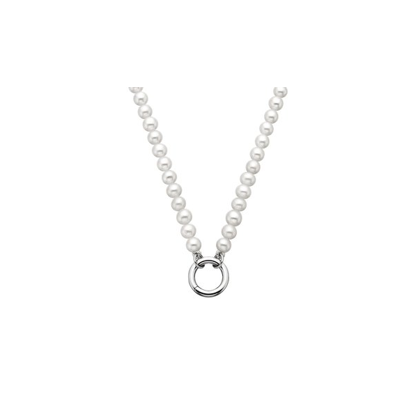 Sterling Silver Fresh Water Pearl Charm Holder Necklace Woelk's House of Diamonds Russell, KS