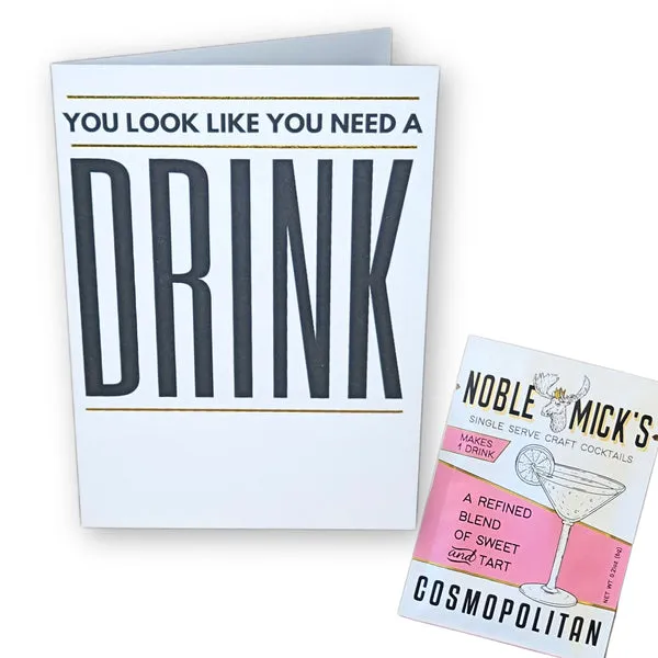 Need A Drink Card and Cocktail Woelk's House of Diamonds Russell, KS