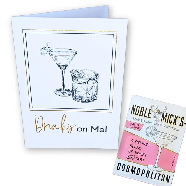 Drinks on Me Cocktail Card Woelk's House of Diamonds Russell, KS
