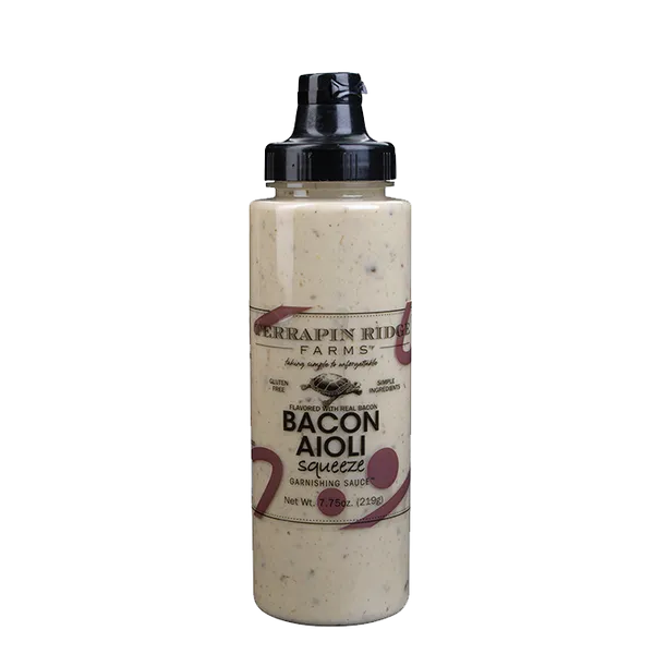 Bacon Aioli Garnishing Squeeze Woelk's House of Diamonds Russell, KS