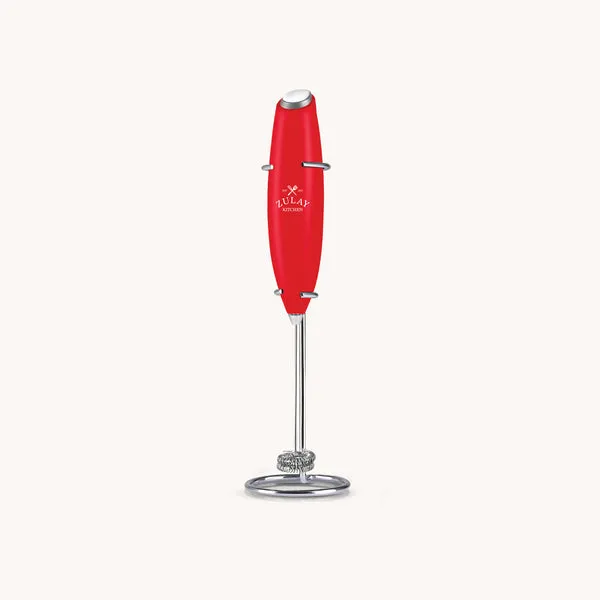 Double Shisk Milk Frother Hand Mixer - Cardinal Red Woelk's House of Diamonds Russell, KS