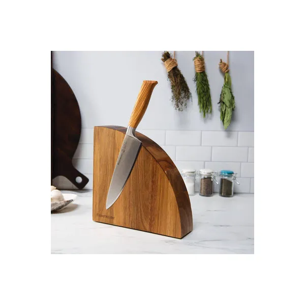 Acacia QTR Round magnetic Knife Block Woelk's House of Diamonds Russell, KS
