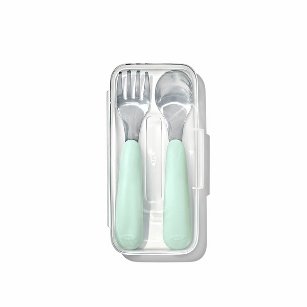 Tot on the Go Fork and Spoon Set Opal Woelk's House of Diamonds Russell, KS