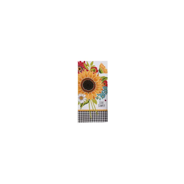 Sunflower Charm Dual Purpose Terry Towel Woelk's House of Diamonds Russell, KS