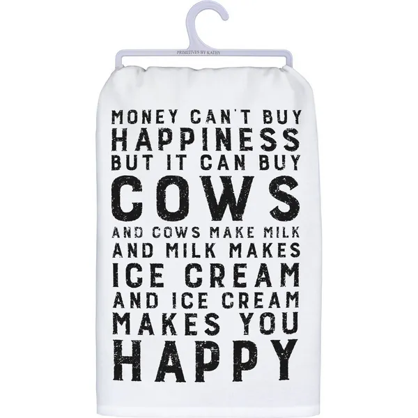 Kitchen Towel - Can Buy Cows Woelk's House of Diamonds Russell, KS