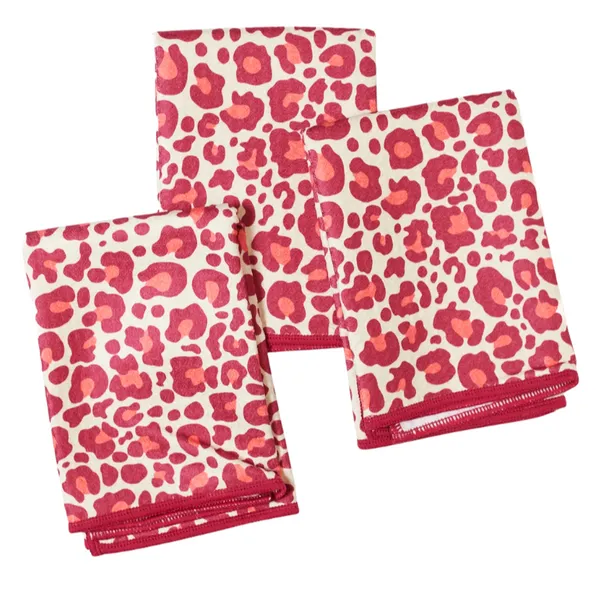 Mighty Mini Towel (Set of 3) Leopard Red Woelk's House of Diamonds Russell, KS