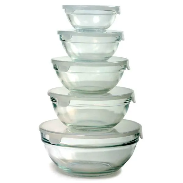10PC Glass Bowl Set w/Lids Woelk's House of Diamonds Russell, KS