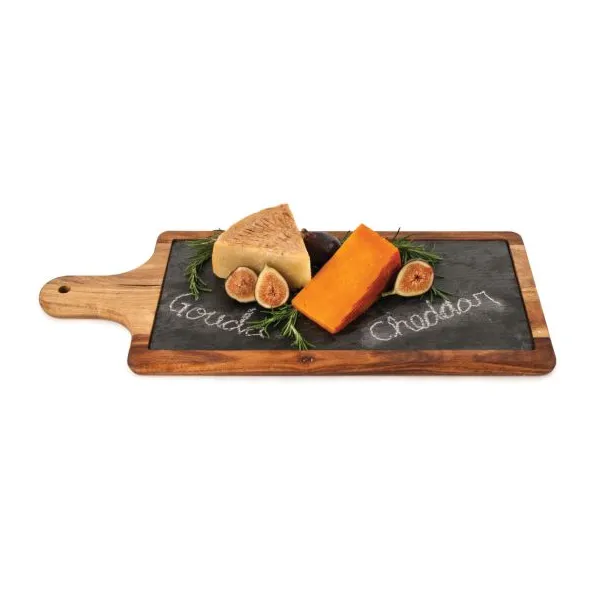 SLATE AND WOOD PADDLE  CHEESE BOARD Image 2 Woelk's House of Diamonds Russell, KS