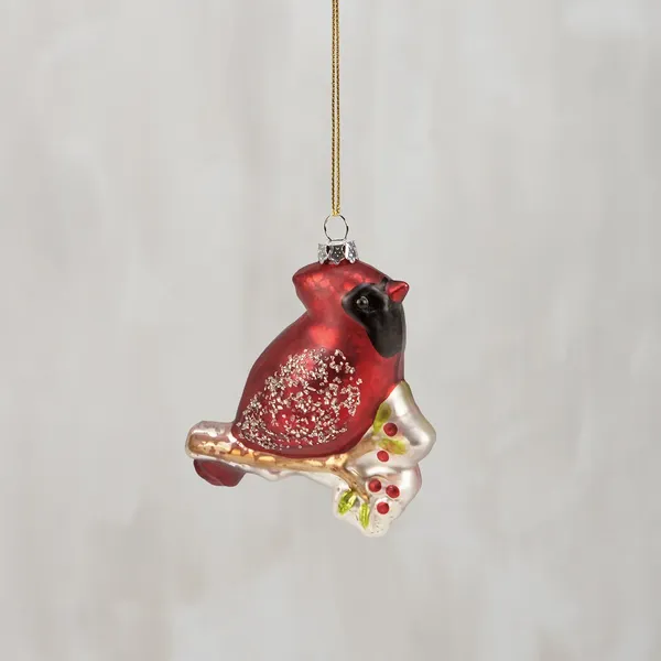Glass Xmas Orn - Cardinal Woelk's House of Diamonds Russell, KS