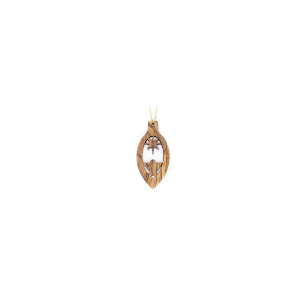 2D Vintage Christmas Bulb, Jesus in Manger with Start Woelk's House of Diamonds Russell, KS