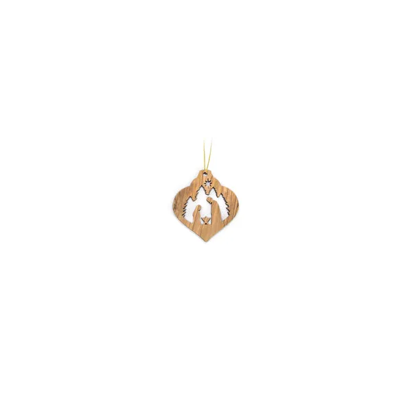 2D Vintage Christmas Bulb Nativity with Trees Woelk's House of Diamonds Russell, KS